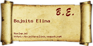 Bojsits Elina névjegykártya
